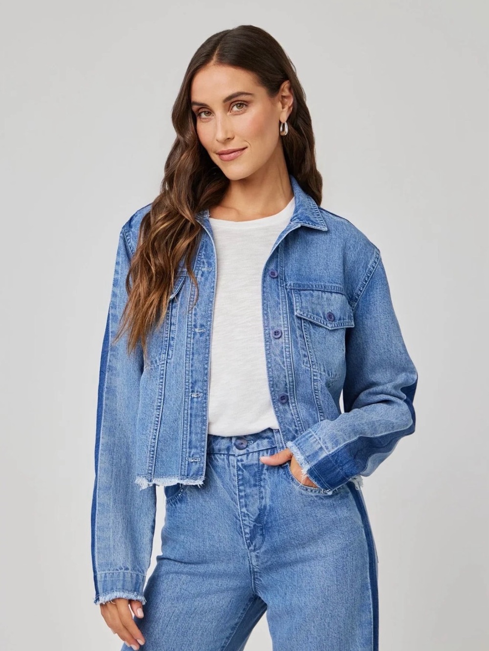 NWT Bella Dahl Billie Tacked Sleeve Denim Jacket | Vintage Laguna Wash | Small